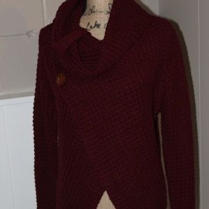 Cowl neck maroon boutique sweater
